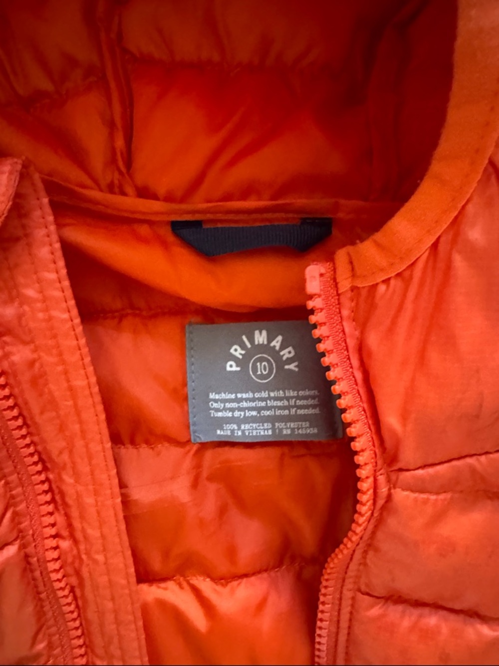 Primary Bright Orange Hooded Puffer Jacket for Kids - Picture 2 of 4